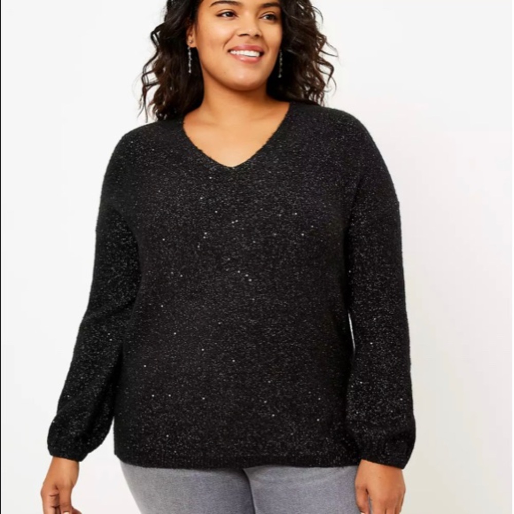 Loft V-neck Sequin Sweater